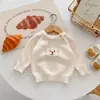 Suéter lindo de punto con bordado de oso para niños de otoño e invierno de Corea del Sur, estilo ins para bebé, manga larga, top cálido, suéter para bebé
