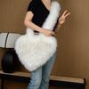 Chica Popular Sale a la Calle con Nueva Bolsa de Peluche de Amor Europea y Americana Imitación Piel de Mapache Felpa Gran Capacidad Bolso Cruzado Bolso de Hombro