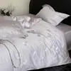 Juego de cuatro piezas de algodón de fibra larga de Xinjiang clase A 100s, bordado 100% algodón, con regalo, funda de edredón, sábana bajera, ropa de cama, dote