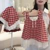 [Enviar sombrero] Falda floral rosa para niñas, vestido de verano fino nuevo de estilo pastoral con costuras de tesoro para mujer.