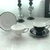 Conjunto de Xícara e Pires de Cerâmica para Café Octogonal High-End Adereços de Foto para Loja de Chá da Tarde Decoração