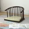 Assento Tatami Encosto de Madeira Maciça Cadeira de Meditação Sem Pés Cadeira Redonda Cama Canto de Janela Cadeira de Chá com Braços Cadeira Japonesa Washitsu