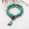 Pulsera Multicírculo de Ébano Cerámica de Jingdezhen Colgante de Calabaza Verde Dongling Cuentas de Buda Pulsera Wenwan Joyería al por mayor