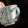Taza de cerámica pintada a mano vintage, taza de té repujada estilo japonés, juego de té kung fu para uso doméstico, taza de oficina para mujer