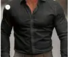 Camisa masculina de manga longa para comércio exterior transfronteiriço com estampa digital xadrez de bolinhas casual business com colarinho