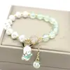 Pulsera de Cristal con Explosión de Dibujos Animados y Perlas Artificiales, Pulsera de Perlas Tejidas a Mano con Dibujo de Perro de Canela para Estudiantes, Regalo para Mejor Amiga
