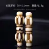 Tallado en Hueso Tradicional de Xizang Vajra, Mano de Buda, Buda Amorfo, Cuentas de Barril Patrón, Piezas Caladas de Dos Piezas, Accesorios Coleccionables