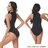 Body Moldeador sin Mangas para Mujer, Pieza Única de Ropa Interior con Cuello Redondo y Cierre de Broches de 3 Filas en la Entrepierna, Estilo Tanga, Usable como Top o Capa Base, 3 Colores, S/M/L/XL2XL