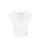 Moda Primavera y Verano Encaje Atado Hueco Diseño Chica Picante Ajustado Manga Corta Color Sólido Camiseta Simple 2026 Transfronterizo Europeo y Americano Nuevo Estilo