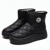Botas de Algodón Cálido para Mujer Talla Grande Diseño con Cremallera Lateral Punta Redonda Forma de Zapato Holgada Felpa Engrosada Invierno Exterior Zapatos de Algodón para Mujer