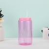 Amazon 16 oz vaso de sublimación de vidrio de borosilicato alto color transparente tarro tipo mason con tapa y popote latas vaso para agua
