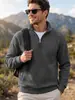 Sudadera casual con cuello alto de jacquard texturizado para hombre, estilo americano de comercio exterior, para primavera y otoño, con bolsillo con cremallera