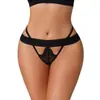 Ropa Interior Sexy para Mujer de Comercio Exterior, Tanga Transparente, Encaje de Cintura Baja con Tirantes Finos, Recorte, Delgada, Transpirable, Cómoda y Sexy