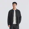 Também Parar Lã de Algodão de Outono Mistura Cardigan de Malha Masculino 450g Gola Redonda Jaqueta de Tricô Suéter Levemente Maduro Jaqueta