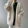Suéter Versátil de Color Sólido Estilo Universitario Coreano para Mujer Ropa de Abrigo Primavera y Otoño Nuevo Aspecto Holgado Adelgazante Cárdigan de Punto Pequeño Fresco