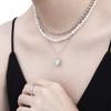 Colar de Pedra de Concha Branca Natural 3336 Feminino Prata de Lei S925 de Alta Qualidade Ins Original Luxo Leve Elegante Corrente Prata para Clavícula