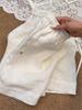 Shenzhen Nanyou Lujo Accesible Artículos Elegantes ~ Pantalones Cortos de Lino Blanco para Mujer para Usar en Verano para Verse Más Alta Pantalones de Pierna Ancha Línea A