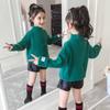 Suéter de terciopelo de visón para niñas, novedad de 2023, suéter de punto coreano con forro polar, camisa gruesa de base, suéter de cuello alto blanco