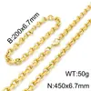 Pulseira Corrente de Aço Inoxidável Elegante e Versátil com Cantos Afiados Corrente de Elos O com Borda Cortada Fecho Lagosta Conjunto de Colares para Homens e Mulheres