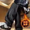 Calças de Montanhismo Três-Resistentes Outono Inverno Comércio Exterior Roupa de Trabalho Pelúcia Interna Estilo Americano Calças Esportivas Masculinas Calças Casuais Funcionais de Perna Reta