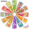Set de lentejuelas para manicura con forma de corazón hueco fluorescente de 12 colores mezclados, accesorios para uñas de celebridades cibernéticas, pegatinas para uñas