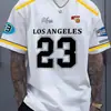 Estilo Fútbol Americano, Color Azul Marino Bloques de Color Cuello en V Manga Corta Uniforme Deportivo Retro de Entrenamiento, Se Puede Imprimir con Números