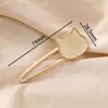 Grampo de Cabelo Metálico Dourado Fosco com Ranhura de Brocado Song, Acessório de Cabelo Vintage Peças Metálicas, Materiais DIY Feitos à Mão com Tampa