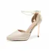 Zapatos de tacón alto de aguja azules impermeables para mujer, nuevos sandalias de tacón alto de verano huecas con lazo para mujer