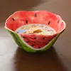 Cuenco de sandía con cara sonriente pintado a mano de fábrica, hermoso cuenco para uso doméstico, cuenco personal para ensalada, cuenco para sopa de fideos, vajilla de cerámica con color bajo vidriado