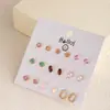 Pendientes para Piercing de Oreja Nicho Gama Alta Versátil para el Día a Día Sencillo Letra Cereza Juego de Pendientes Clavos para Hélice de Oreja Diversos