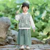 Roupa Hanfu para meninos para primavera e outono, nova roupa tradicional estilo chinês para meninos, roupa casual estilo chinês para bebês e crianças, traje Tang estilo antigo