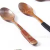 Comercio electrónico transfronterizo estilo japonés línea de bobinado línea negra línea marrón pintura vieja cuchara de madera cuchara de nanmu cuchara cuchara para sopa