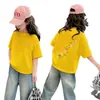 2026 Nueva Camiseta de Algodón Puro para Bebés Niñas de Manga Corta Dibujos Animados Verano Moda Linda Top de Media Manga para Niños