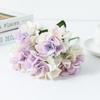 Flor Artificial Simulada Impresión a Color Hortensia de Pintura al Óleo de Cinco Cabezas Venta al por Mayor Decoración para Sala de Estar del Hogar Flores y Plantas Escenario de Boda