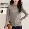Capa Base Negra de Cuello Alto para Mujer con Acabado de Alta Gama, Tejido de Punto Otoño e Invierno, Ropa para Mujer Tallas Grandes, Nuevo Top de Lana Merino 2026