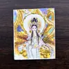 Pintura Thangka Dorada de Color al por Mayor Núcleo Zorro de Nueve Colas Hada Zorro Zakiram Vida Pasada y Vida Presente Thangka con Dorado Espolvoreado Tarjeta de Lienzo Núcleo