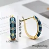 Brincos de Pino Esmaltados Yanbai Estilo Hong Kong Flor Azul Retrô para Mulheres, Brincos de Nicho Modernos de Luxo Leve, Brincos de Pino Simples e Duráveis