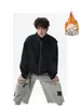 Jaqueta Motociclista Retro Americana com Gola Alta Masculina Primavera e Outono Solta Casual Top Marca Tendência Scoundrel Bonito Sensação de Luxo Roupa Exterior