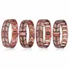 Pulsera magnética de cobre rojo antiguo con patrón de tortuga electrochapado de 3 filas, transfronteriza, para hombre, desmontable, no se decolora, accesorio versátil, venta al por mayor