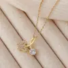 Collar de Acero Inoxidable Mariposa para Mujer Fabricante Mayorista Venta Directa Joyería Circonita Micro-Pavimentada Tendencia de Moda Accesorios de Estilo Versátil