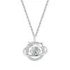 Estilo Ins Super Brillante Collar Inteligente de Planeta para Mujer Cadena de Clavícula Elegante Simple Delicada y Versátil de Lujo Ligero
