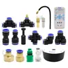 9/12 Aspersor Universal para Tubería Riego Automático Spray Conexión Rápida Conector en T de 8 mm Tapón Accesorio Rosca Interna de 4 Puntos Directo