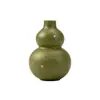 Pequeño Jarrón de Cerámica de Calabaza Mandarina Verde Decoración de Mesa de Té Sala de Té Adorno Atractor de Riqueza Recipiente para Flores Recipiente para Arreglos Florales Jarrón de Sala de Té