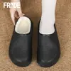 Pantuflas de algodón afelpado para mujer, de stock transfronterizo, con suela gruesa, punta cerrada, tipo media pantufla para otoño e invierno, adecuadas para usar en casa y al aire libre, pantuflas cálidas disponibles para dropshipping