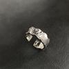 Anillo Hip-Hop Abierto Personalizado Estilo Coreano Simple y Único con Graffiti para Mujer Joyería de Nicho de Gama Alta que No se Desvanece Venta al por Mayor
