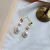 Brincos de Prata S925 com Pérolas Naturais de Água Doce Barrocas, Brincos de Luxo Leve de Alta Qualidade para Mulheres, Pingentes de Orelha e Acessórios de Nicho