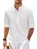 Camisa masculina de manga longa atacado do fabricante, camisa de gola alta com meia-botão, camisa xadrez de abacaxi, top casual masculino
