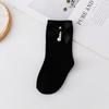 Calcetines medianos lisos de primavera y otoño para niños Ins, calcetines para bebé con lazo de perlas, calcetines cortos europeos y americanos para las cuatro estaciones