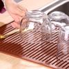 Tapete Isolante de Silicone Tapete de Drenagem para Cozinha Tapete para Prato Estilo Ocidental Tapete de Drenagem para Pia Tapete Quadrado para Mesa de Jantar Utensílios de Mesa Duráveis