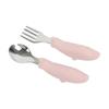 Cuchara tenedor de silicona para niños cuchara tenedor de acero inoxidable para bebé cuchara tenedor de tiburón suplemento alimenticio para bebé cuchara tenedor de acero inoxidable y silicona